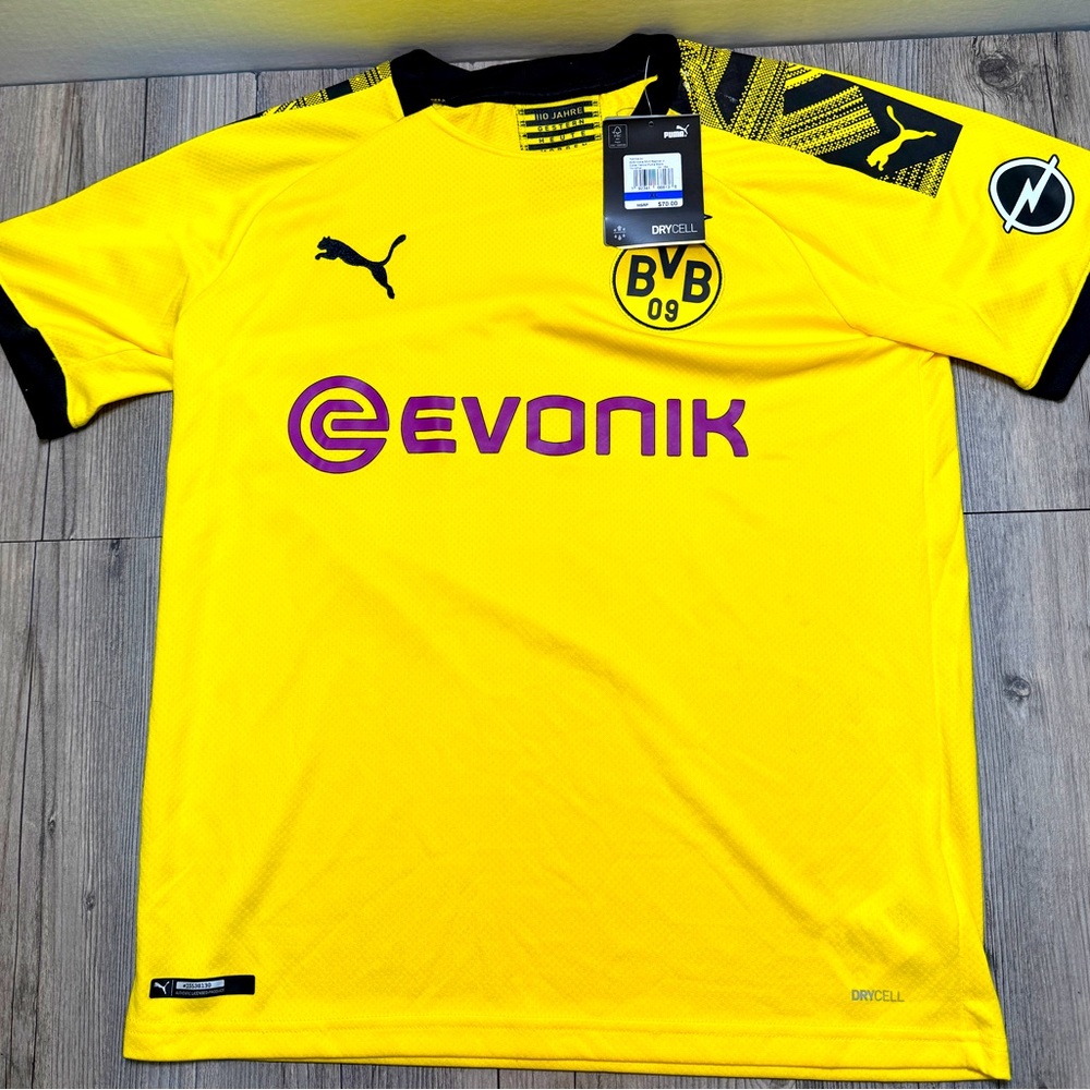 Puma Borussia Dortmund BVB 09 Youth Authentic Soccer Jersey Size XL Yellow NEW